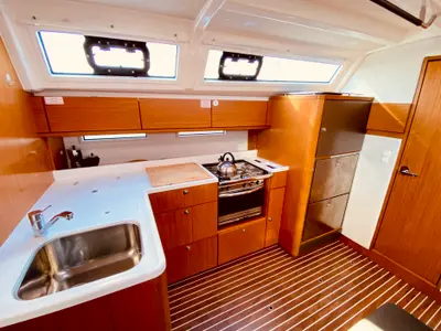 Galley of Euphoria, a Bavaria Cruiser 46 Style sailboat at Municipal Unit of Lefkada, Greece
