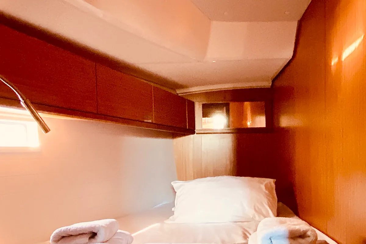 Cabin on Euphoria, a Bavaria Cruiser 46 Style sailboat at Municipal Unit of Lefkada, Greece