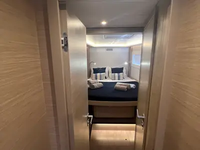 Cabin on Maestro, a Lagoon 46 catamaran at Lefkada, Greece