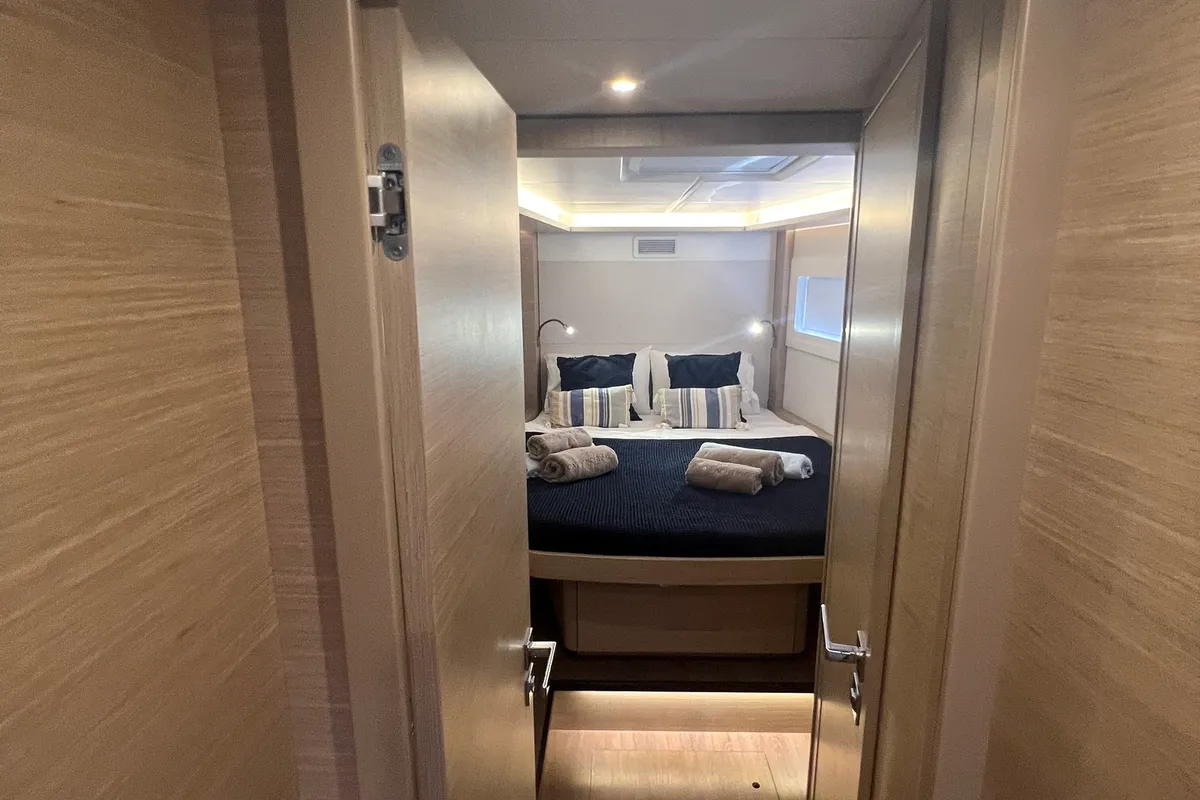 Cabin on Maestro, a Lagoon 46 catamaran at Lefkada, Greece