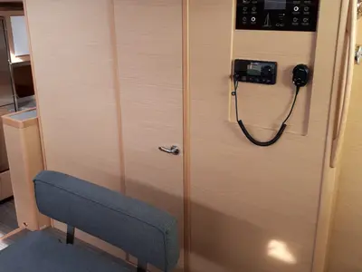 Salon of Cervantes, a Dufour 530 sailboat at Olbia, Italy