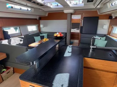 Salon of Joanna, a Hanse 588 sailboat at Grad Biograd na Moru, Croatia