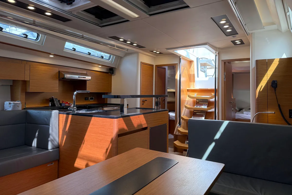 Salon of Joanna, a Hanse 588 sailboat at Grad Biograd na Moru, Croatia