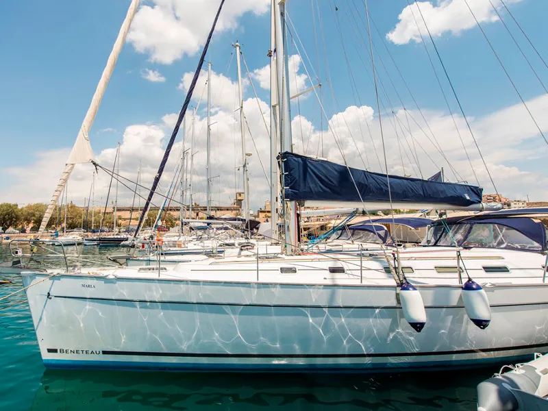 Exterior view of Marla, a Beneteau Cyclades 50.5 sailboat at Lavreotiki Municipal Unit, Greece
