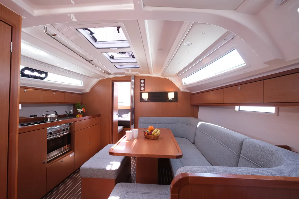 Salon of Arwen, a Bavaria Cruiser 41 sailboat at Fethiye, Turkey