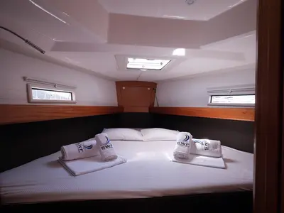 Cabin on Arwen, a Bavaria Cruiser 41 sailboat at Fethiye, Turkey