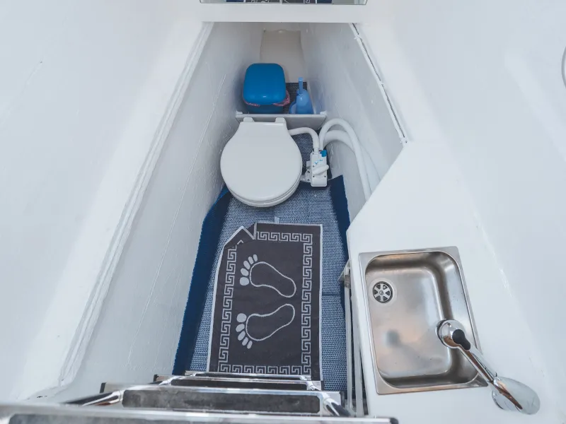 Head on Alkyone, a Lagoon 450 Fly catamaran at Volos, Greece