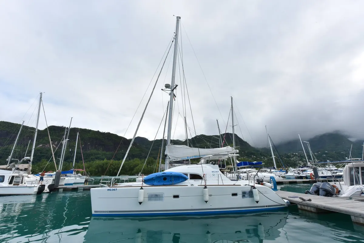 Exterior view of Magikal, a Lagoon 380 catamaran at Baan Salak Phet, Thailand