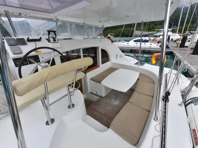 Cockpit of Magikal, a Lagoon 380 catamaran at Baan Salak Phet, Thailand