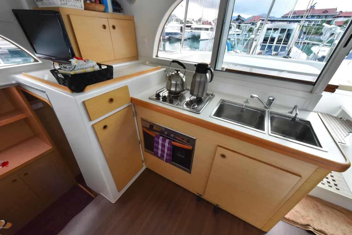 Galley of Magikal, a Lagoon 380 catamaran at Baan Salak Phet, Thailand