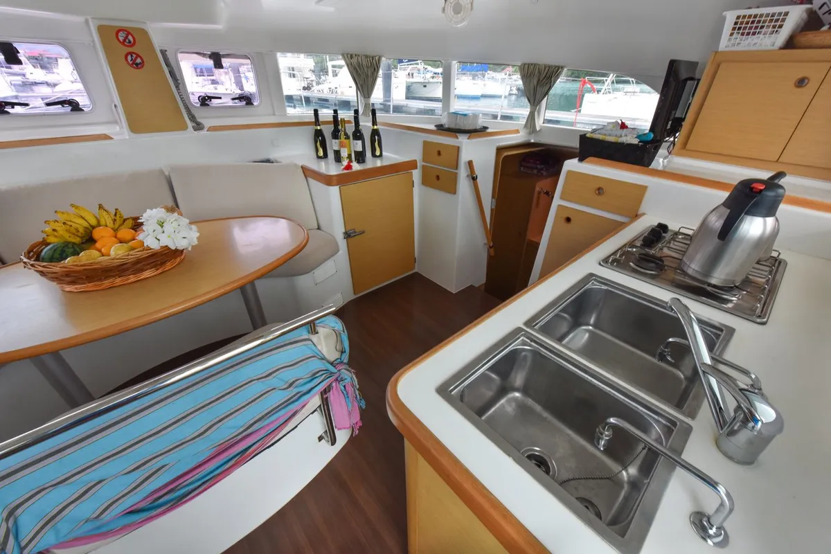 Galley of Magikal, a Lagoon 380 catamaran at Baan Salak Phet, Thailand