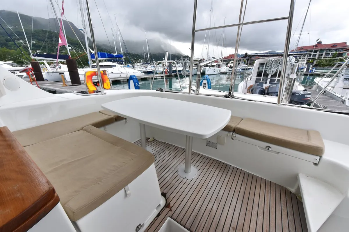Deck of Magikal, a Lagoon 380 catamaran at Baan Salak Phet, Thailand