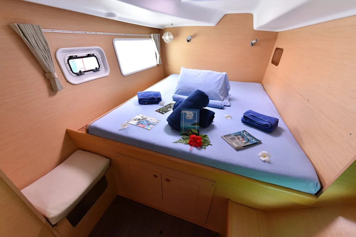 Cabin on Magikal, a Lagoon 380 catamaran at Baan Salak Phet, Thailand