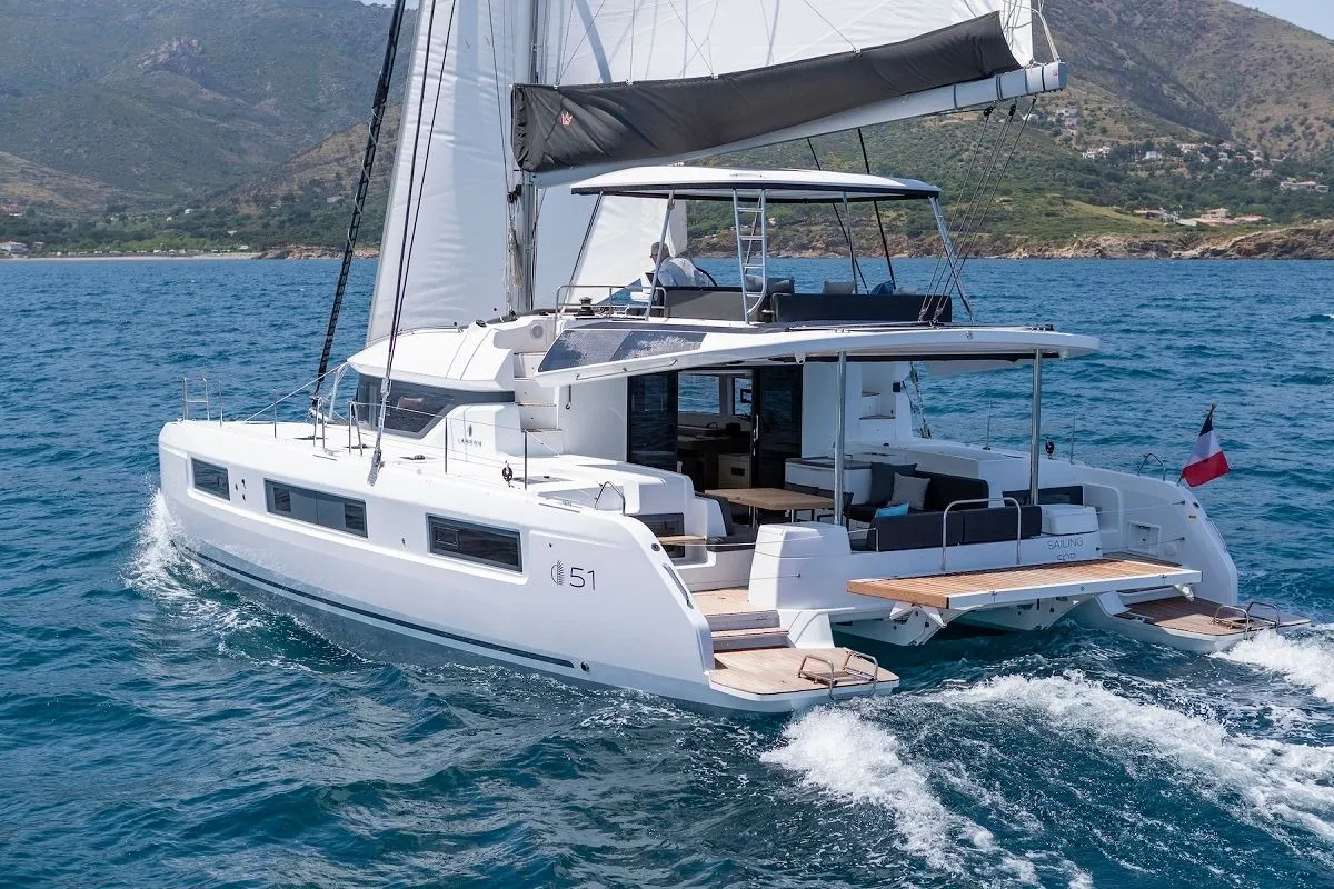 Princess Hana, a Lagoon 51 catamaran at Seget Donji, Croatia