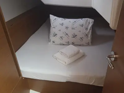 Cabin on Kavinton, a Jeanneau Sun Odyssey 380 sailboat at Pirovac, Croatia