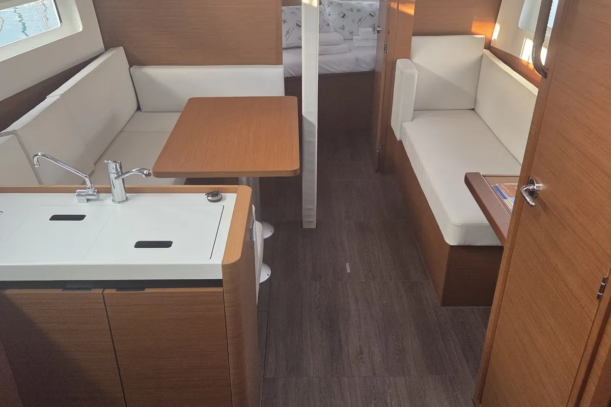 Salon of Kavinton, a Jeanneau Sun Odyssey 380 sailboat at Pirovac, Croatia