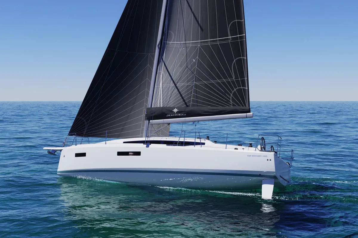 Exterior view of Kavinton, a Jeanneau Sun Odyssey 380 sailboat at Pirovac, Croatia