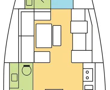 Floor plan of ASTRAGALE, a Dufour 412 GL sailboat at Gåshaga, Sweden
