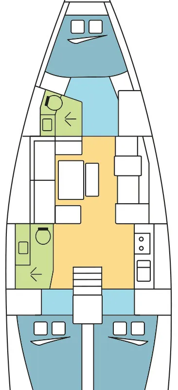 Floor plan of ASTRAGALE, a Dufour 412 GL sailboat at Gåshaga, Sweden