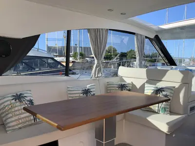Salon of KRISTINA, a Grandezza 37 CA motorboat at Grad Trogir, Croatia