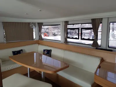 Salon of Agia Irini, a Lagoon 42 catamaran at Municipal Unit of Rhodes, Greece