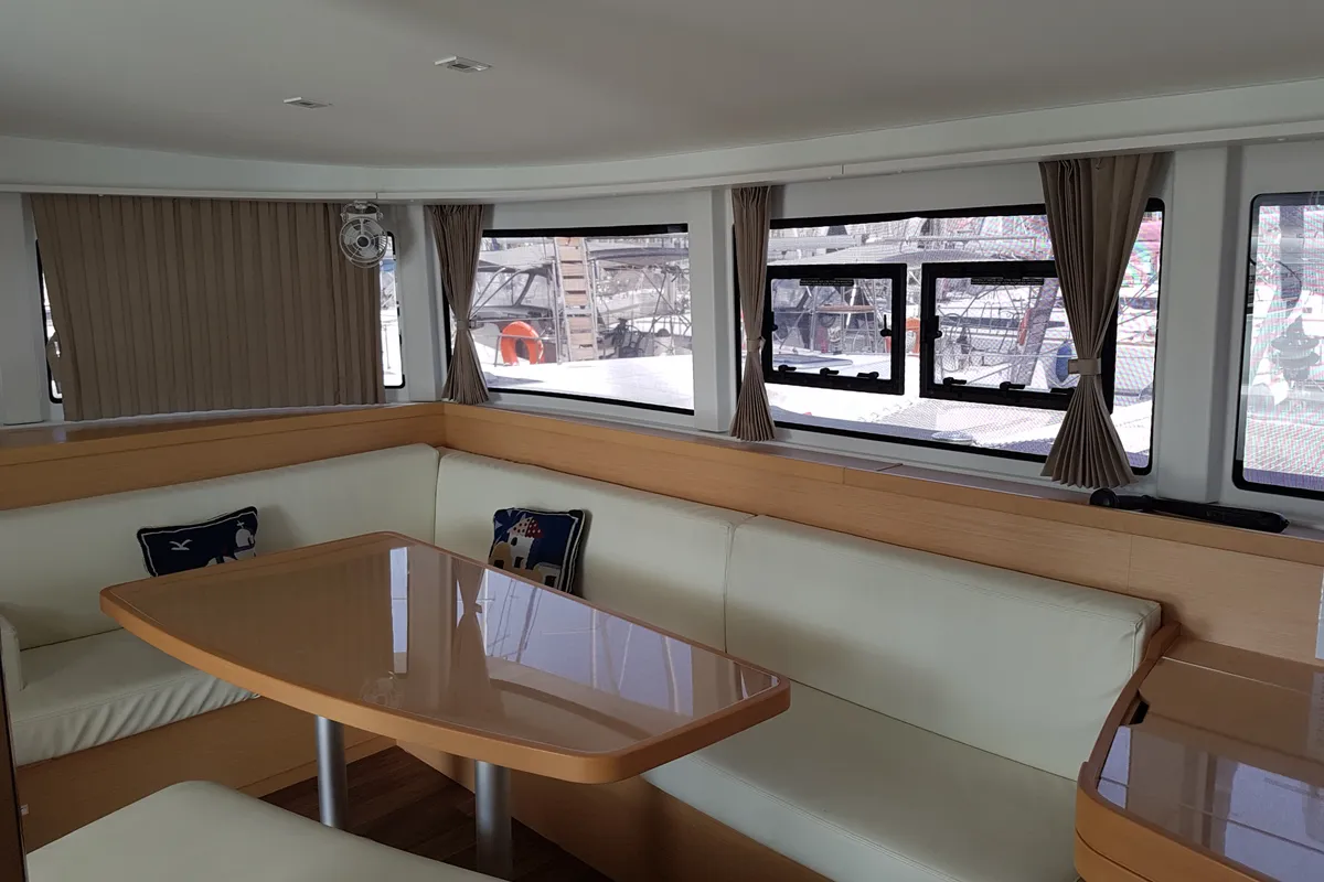 Salon of Agia Irini, a Lagoon 42 catamaran at Municipal Unit of Rhodes, Greece