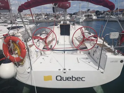 Cockpit of Quebec, a Elan 350 Performance sailboat at Grad Biograd na Moru, Croatia