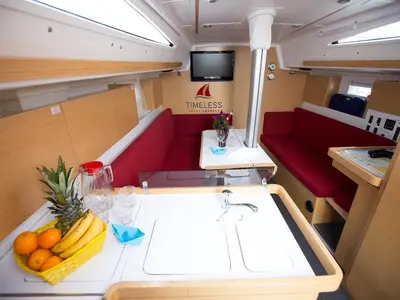 Salon of Quebec, a Elan 350 Performance sailboat at Grad Biograd na Moru, Croatia