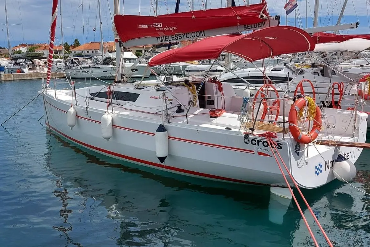 Exterior view of Quebec, a Elan 350 Performance sailboat at Grad Biograd na Moru, Croatia