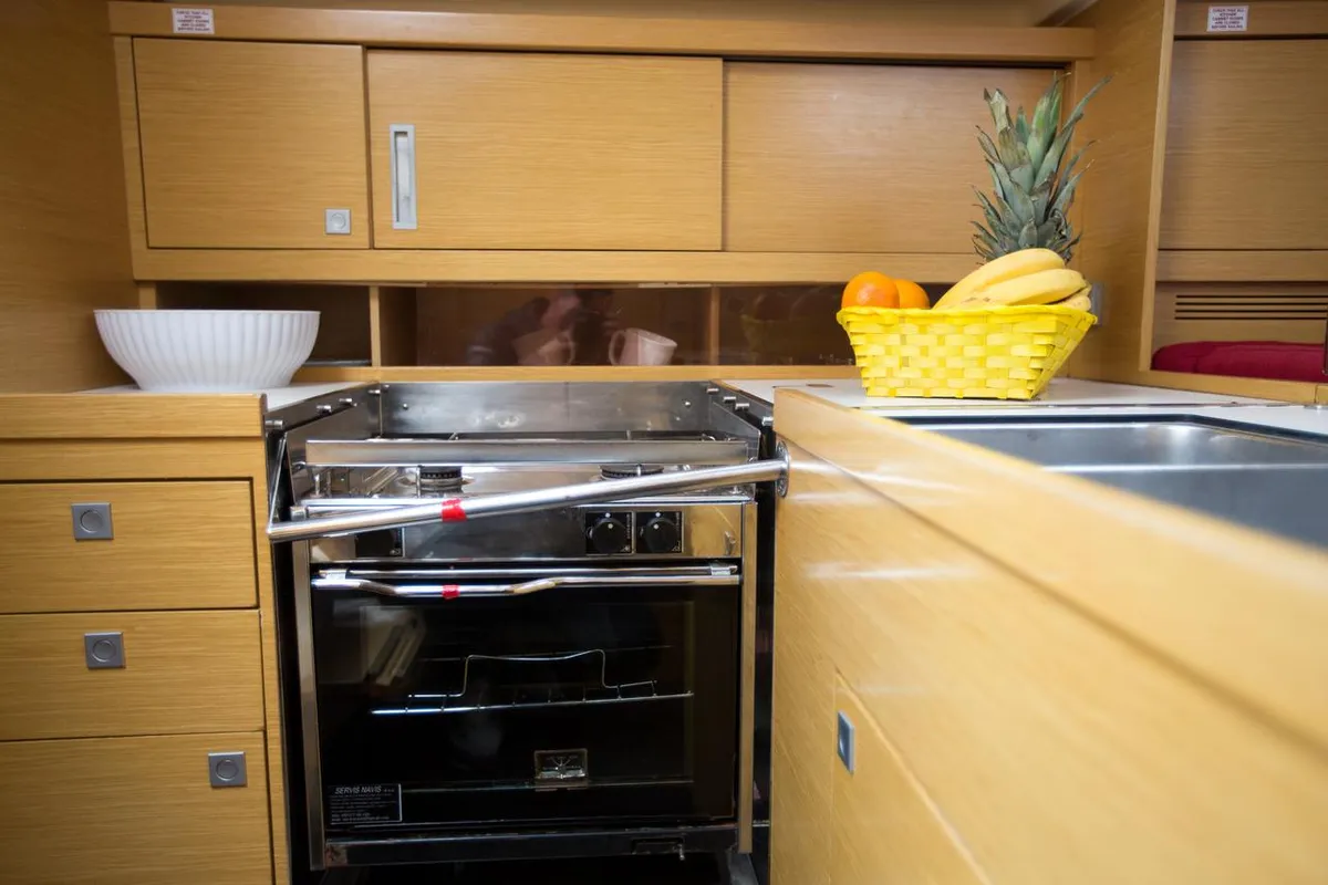 Galley of Quebec, a Elan 350 Performance sailboat at Grad Biograd na Moru, Croatia