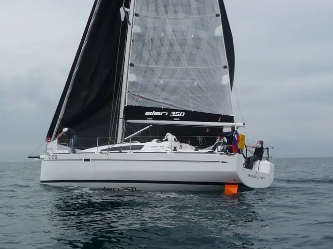 Exterior view of Quebec, a Elan 350 Performance sailboat at Grad Biograd na Moru, Croatia