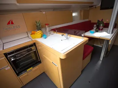 Galley of Quebec, a Elan 350 Performance sailboat at Grad Biograd na Moru, Croatia