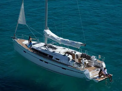 Exterior view of Jameson, a Bavaria Cruiser 46 sailboat at Zadar, Croatia