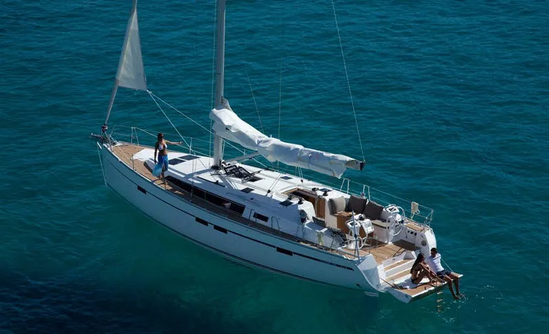 Exterior view of Jameson, a Bavaria Cruiser 46 sailboat at Zadar, Croatia