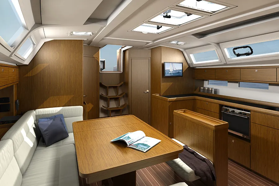 Salon of Jameson, a Bavaria Cruiser 46 sailboat at Zadar, Croatia