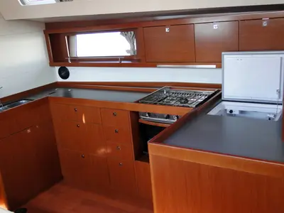 Galley of Orion XII, a Beneteau Oceanis 48 sailboat at Volos, Greece