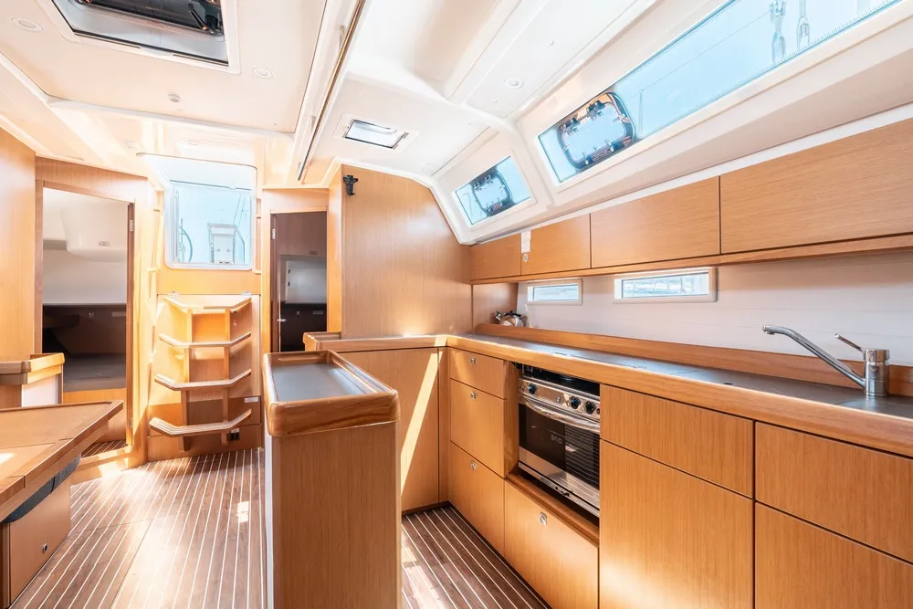 Galley of Fedra, a Bavaria Cruiser 46 sailboat at Municipal Unit of Rhodes, Greece