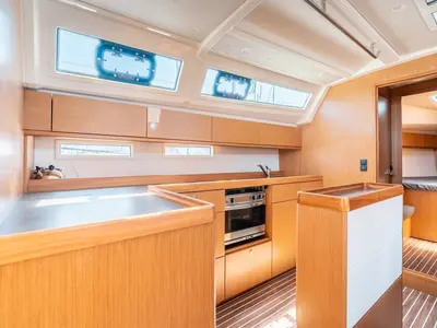 Galley of Fedra, a Bavaria Cruiser 46 sailboat at Municipal Unit of Rhodes, Greece