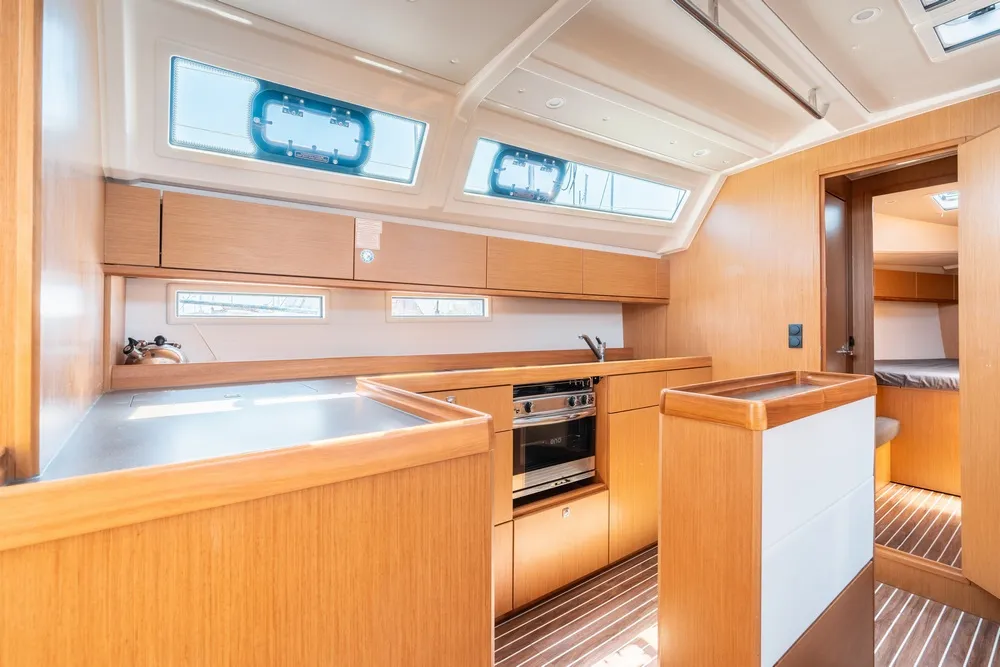 Galley of Fedra, a Bavaria Cruiser 46 sailboat at Municipal Unit of Rhodes, Greece