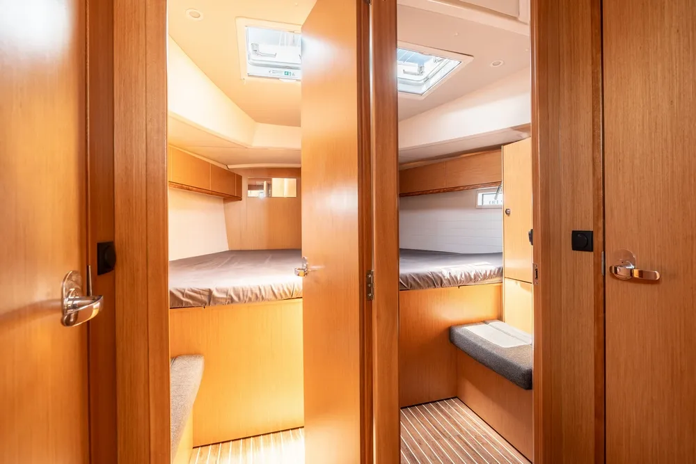 Cabin on Fedra, a Bavaria Cruiser 46 sailboat at Municipal Unit of Rhodes, Greece