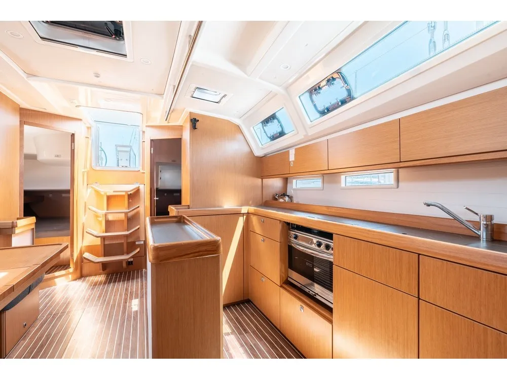 Galley of Fedra, a Bavaria Cruiser 46 sailboat at Municipal Unit of Rhodes, Greece