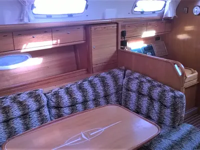 Salon of Magellan, a Bavaria 39 Cruiser sailboat at Preveza, Greece