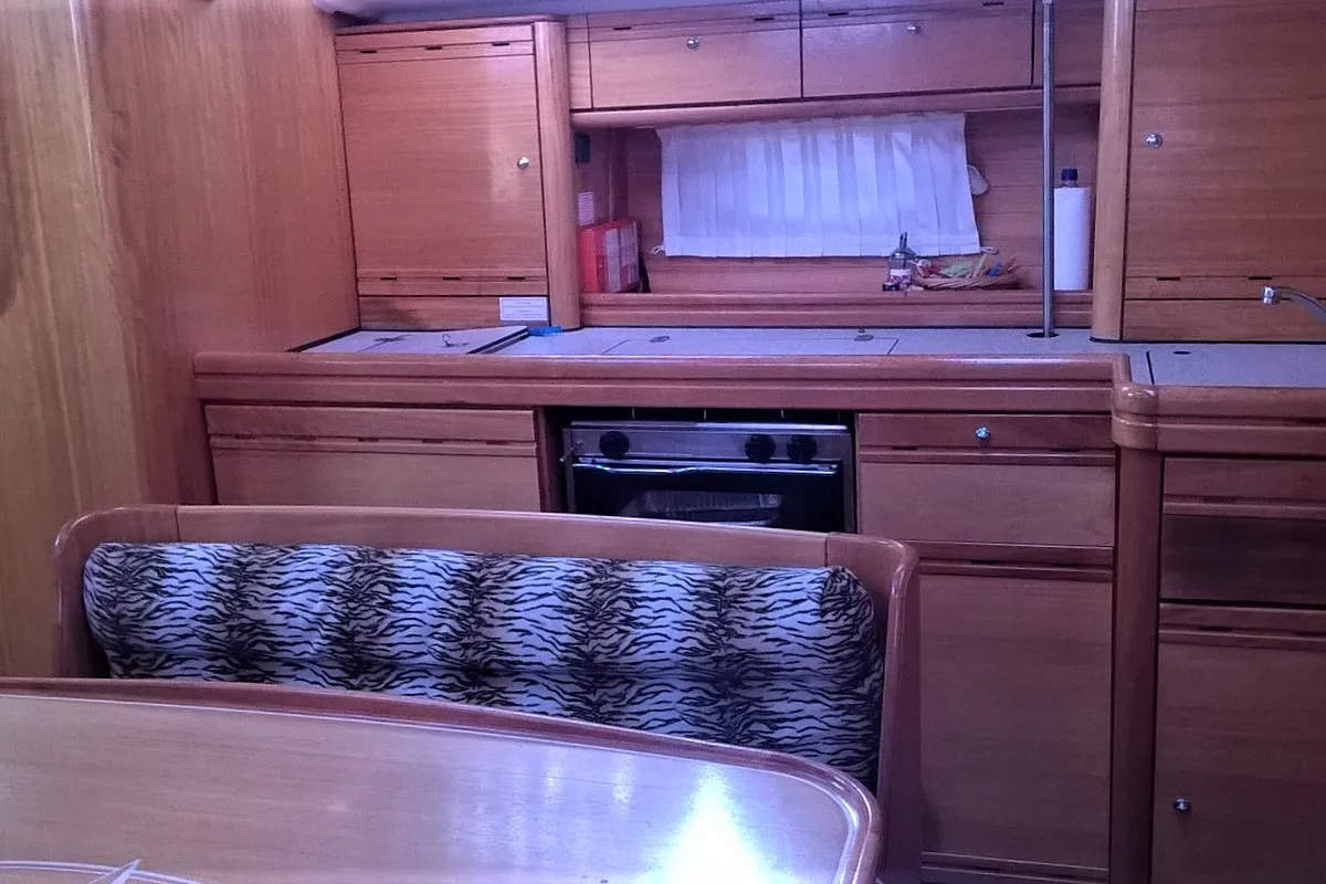 Galley of Magellan, a Bavaria 39 Cruiser sailboat at Preveza, Greece