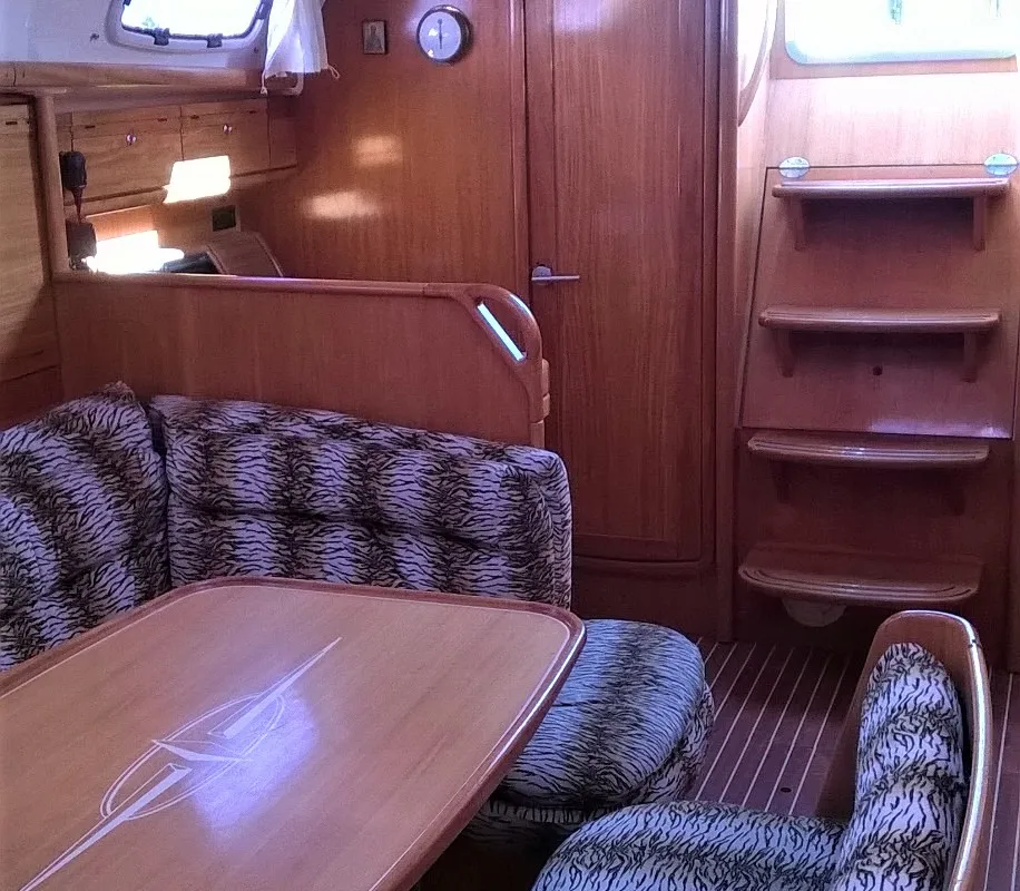 Salon of Magellan, a Bavaria 39 Cruiser sailboat at Preveza, Greece
