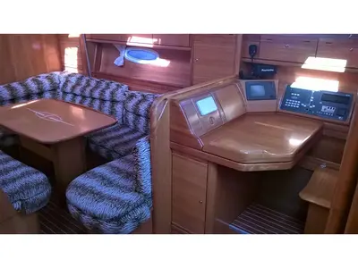 Salon of Magellan, a Bavaria 39 Cruiser sailboat at Preveza, Greece