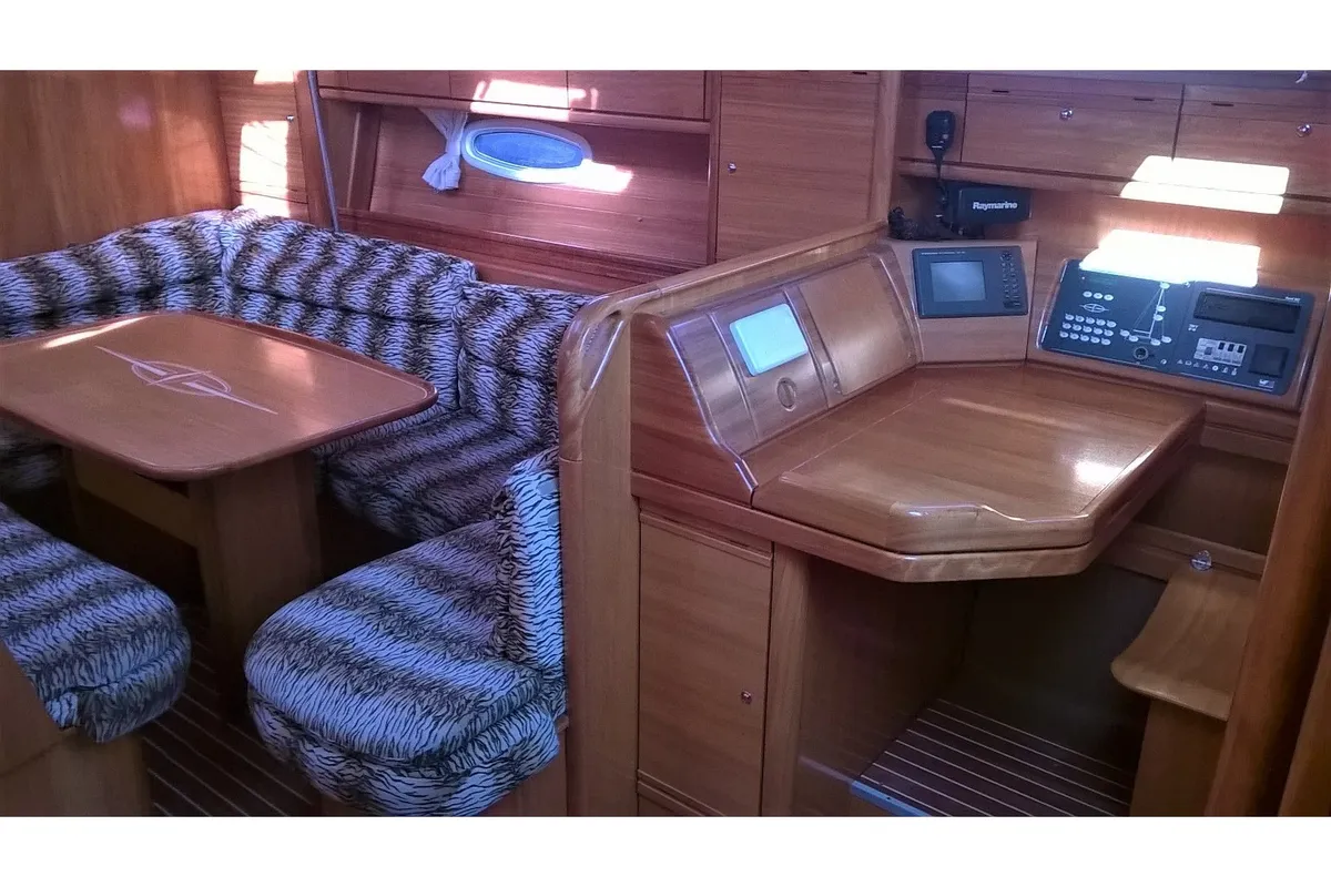 Salon of Magellan, a Bavaria 39 Cruiser sailboat at Preveza, Greece