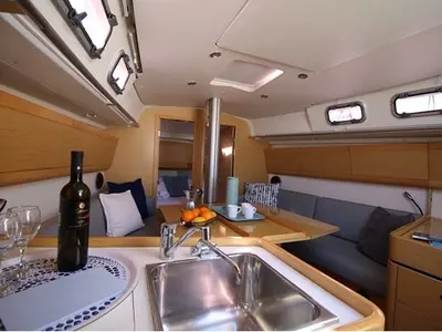 Galley of Libra, a Beneteau First 35 sailboat at Jezera, Croatia