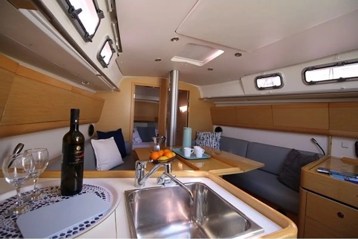 Galley of Libra, a Beneteau First 35 sailboat at Jezera, Croatia