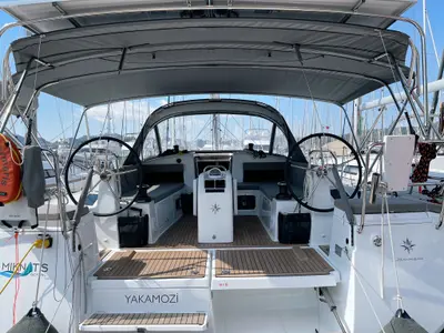 Cockpit of Yakamozi, a Jeanneau Sun Odyssey 440 sailboat at Marmaris, Turkey