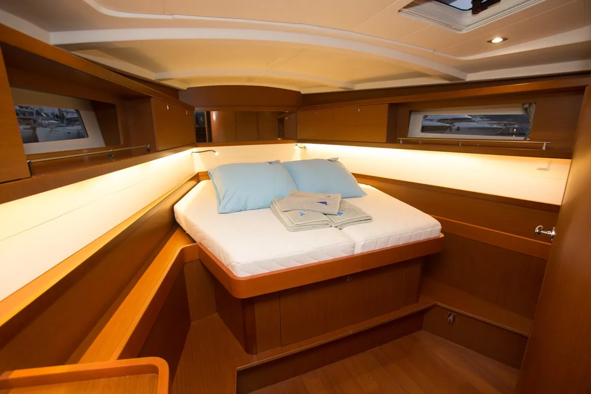 Cabin on Dianora, a Beneteau Oceanis 45 sailboat at Marmaris, Turkey
